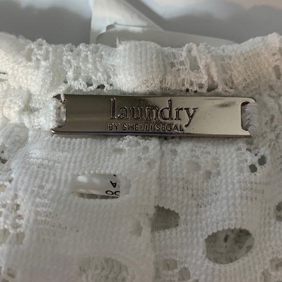 Laundry by Shelli Segal Lace Wide Leg Pants Womens XL White Beach Coverup Boho - Picture 3 of 8